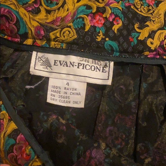 Vintage High Waisted Paisley Skirt - Picture 5 of 5